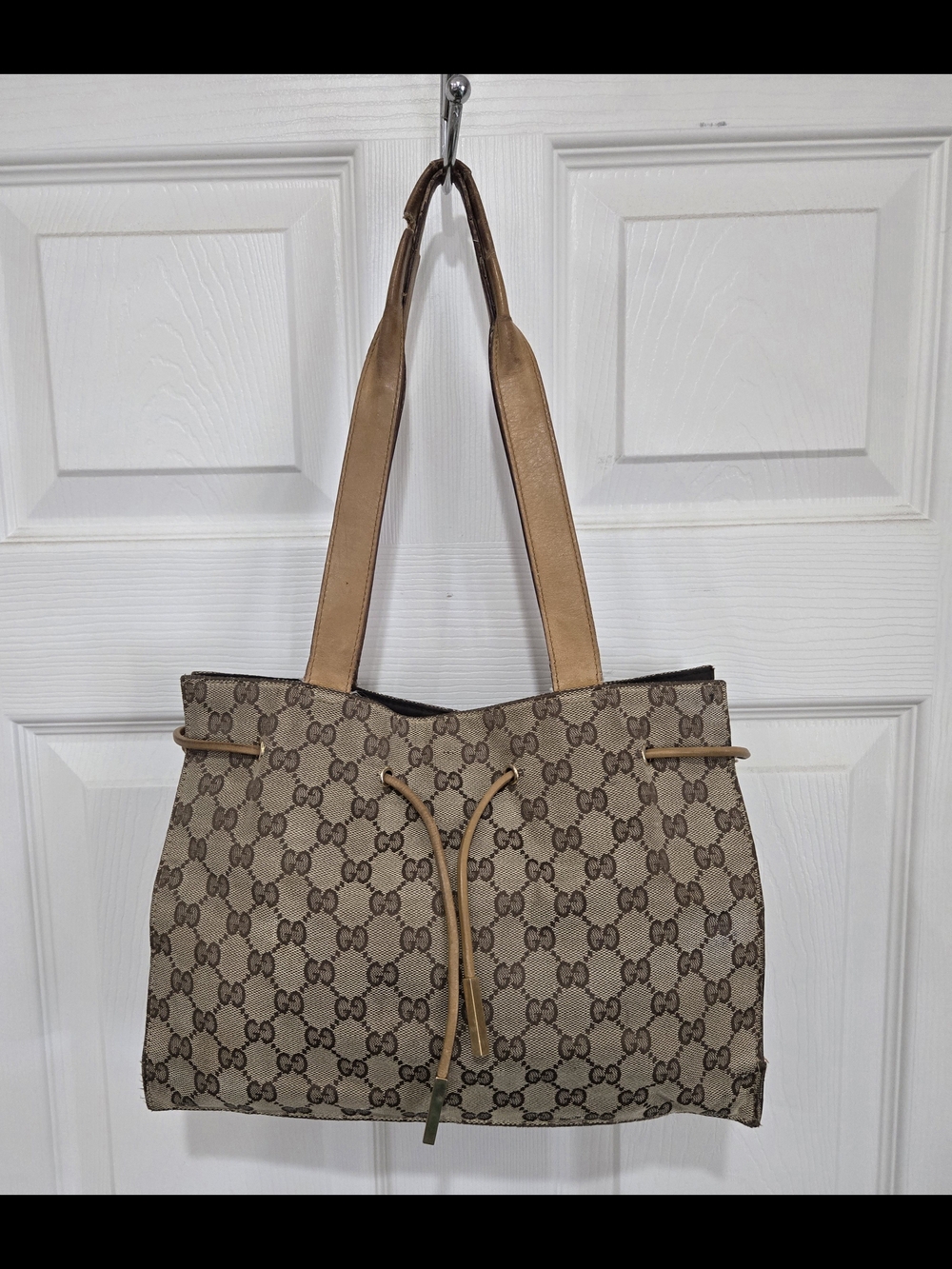 Vintage Gucci GG Monogram Canvas & Leather Purse